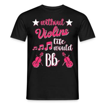 Violine Musik Geige Violinspieler Musikerin - Männer T-Shirt - Schwarz - Vorne - AI Model Male 178 light (178cm)