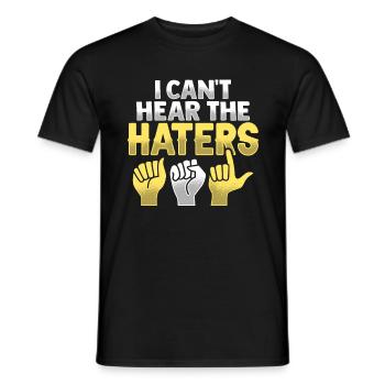 ASL Hand Gestures Deaf Hearing Loss Awareness - Men's T-Shirt - black - Front - AI Model Male 178 light (178cm)