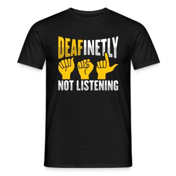 ASL Hand Gestures Deaf Hearing Loss Awareness - Men's T-Shirt - black - Front - AI Model Male 178 light (178cm)