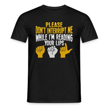 ASL Handgesten Gehörlose Schwerhörigkeit Awareness - Männer T-Shirt - Schwarz - Vorne - AI Model Male 178 light (178cm)