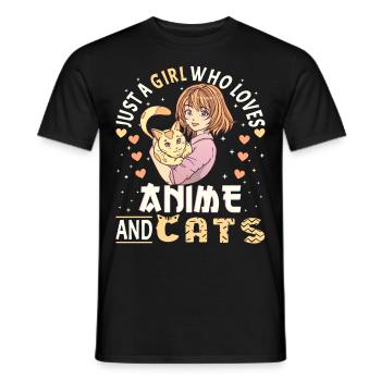Anime Girl. Anime Merch. Otaku Manga - Men's T-Shirt - black - Front - AI Model Male 178 light (178cm)
