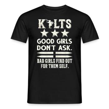 Dudelsack Kilt Schottisch Schlag Dudelsackspieler - Männer T-Shirt - Schwarz - Vorne - AI Model Male 178 light (178cm)