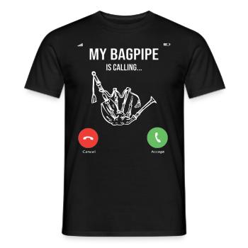Dudelsack Kilt Schottisch Schlag Dudelsackspieler - Männer T-Shirt - Schwarz - Vorne - AI Model Male 178 light (178cm)