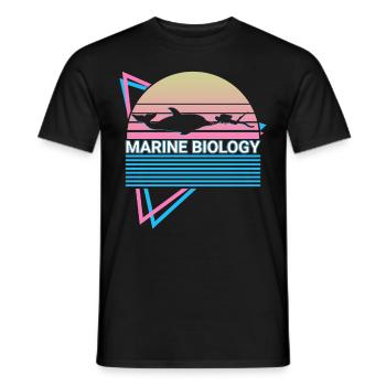 Marine Biology Retro - Men's T-Shirt - black - Front - AI Model Male 178 light (178cm)
