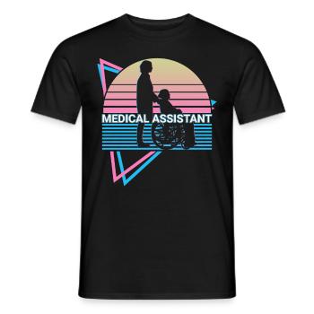 Assistant médical rétro - T-shirt homme - noir - Devant - AI Model Male 178 light (178cm)