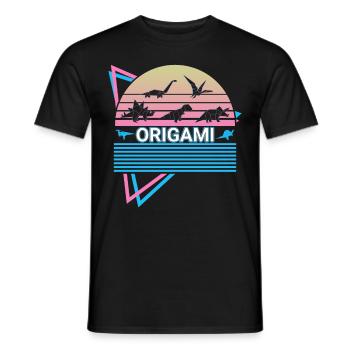 Origami Retro Japanese Wrinkles - Men's T-Shirt - black - Front - AI Model Male 178 light (178cm)