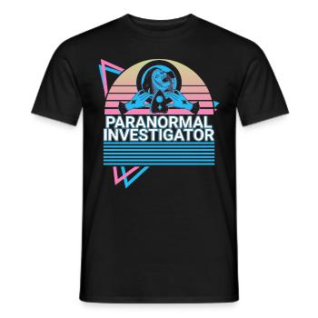 Paranormaler Ermittler Retro - Männer T-Shirt - Schwarz - Vorne - AI Model Male 178 light (178cm)