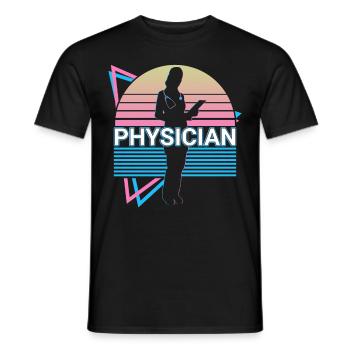 Docteur-Rétro-Scientifique - T-shirt homme - noir - Devant - AI Model Male 178 light (178cm)