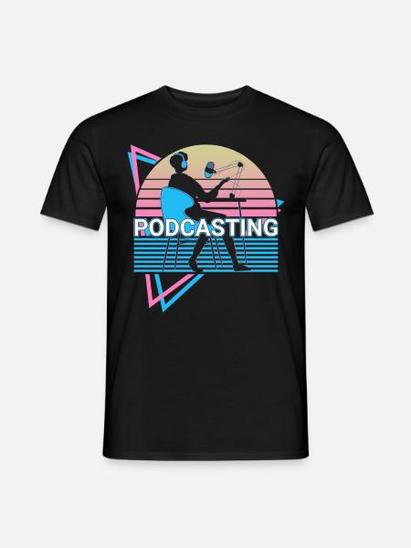 Podcasting Retro Podcast - Men's T-Shirt - black