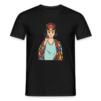 Bird ASL Hand Gesture Deaf Hearing Loss - Men's T-Shirt - black - Front - AI Model Male 178 light (178cm)