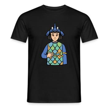 Fish ASL Hand Gestures Deaf Hearing Loss - Men's T-Shirt - black - Front - AI Model Male 178 light (178cm)
