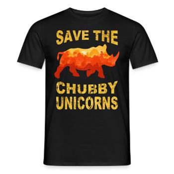 save the chubby uniicorns - Männer T-Shirt - Schwarz - Vorne - AI Model Male 178 light (178cm)