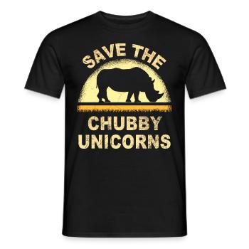 save the chubby uniicorns - Männer T-Shirt - Schwarz - Vorne - AI Model Male 178 light (178cm)