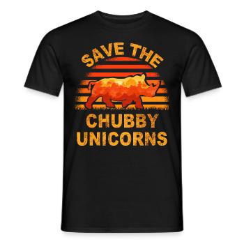save the chubby uniicorns - Männer T-Shirt - Schwarz - Vorne - AI Model Male 178 light (178cm)