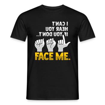 Lip reading ASL Hand gestures Deaf people - Men's T-Shirt - black - Front - AI Model Male 178 light (178cm)