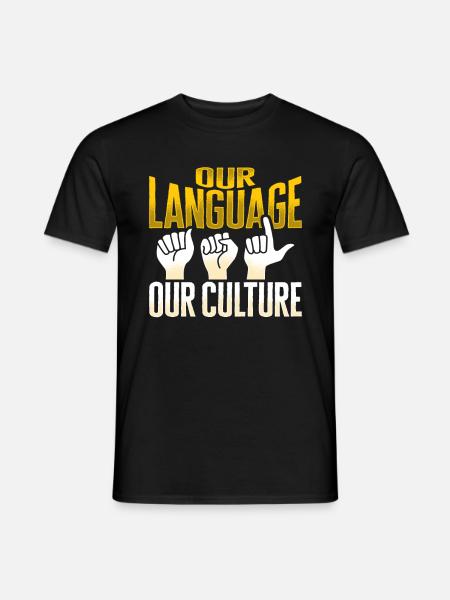 ASL Handgesten Gehörlose Schwerhörigkeit - Männer T-Shirt - Schwarz