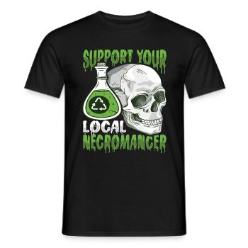 Soutenez votre nécromancien local Morts-vivants - T-shirt homme - noir - Devant - AI Model Male 178 light (178cm)