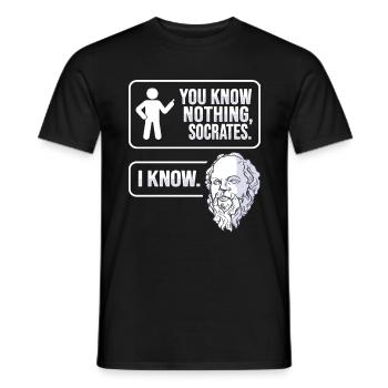 Socrates Philosophie - Männer T-Shirt - Schwarz - Vorne - AI Model Male 178 light (178cm)