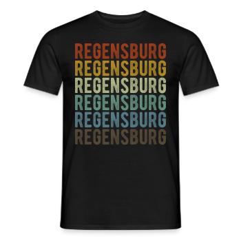 Regensburg City Retro Vintage - T-shirt homme - noir - Devant - AI Model Male 178 light (178cm)