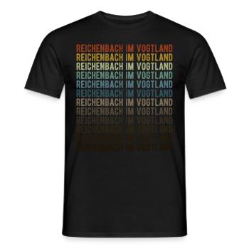 Reichenbach im Vogtland City Retro Vintage - Men's T-Shirt - black - Front - AI Model Male 178 light (178cm)