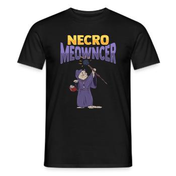 Cat Necro Meowncer Necromancer design for a - T-shirt homme - noir - Devant - AI Model Male 178 light (178cm)