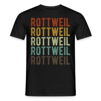 Rottweil Stadt Retro Vintage - Männer T-Shirt - Schwarz - Vorne - AI Model Male 178 light (178cm)