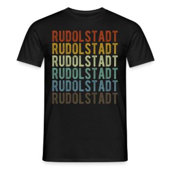Rudolstadt Stadt Retro Vintage - Männer T-Shirt - Schwarz - Vorne - AI Model Male 178 light (178cm)