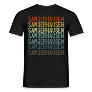 Sangerhausen Stadt Retro Vintage - Männer T-Shirt - Schwarz - Vorne - AI Model Male 178 light (178cm)