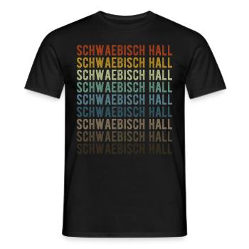 Schwaebisch Hall Stadt Retro Vintage - Männer T-Shirt - Schwarz - Vorne - AI Model Male 178 light (178cm)