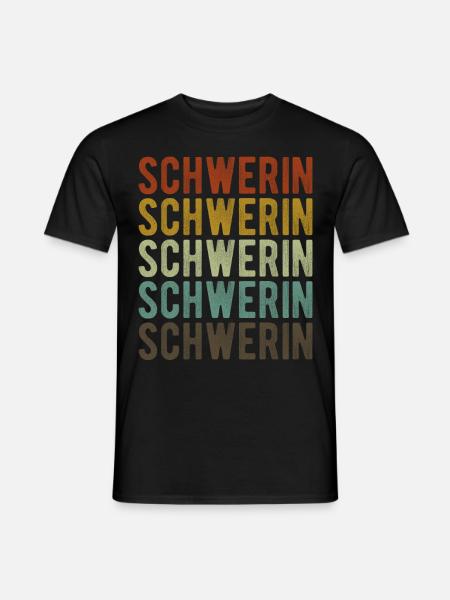 Schwerin Stadt Retro Vintage - Männer T-Shirt - Schwarz