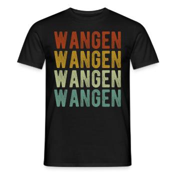 Wangen Stadt Retro Vintage - Männer T-Shirt - Schwarz - Vorne - AI Model Male 178 light (178cm)
