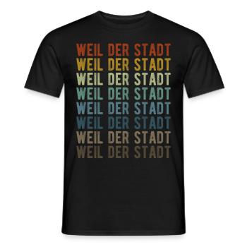 Because of the City City Retro Vintage - Men's T-Shirt - black - Front - AI Model Male 178 light (178cm)