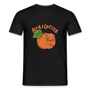Pet food Apricot fruit "apricot" Otter - Men's T-Shirt - black - Front - AI Model Male 178 light (178cm)