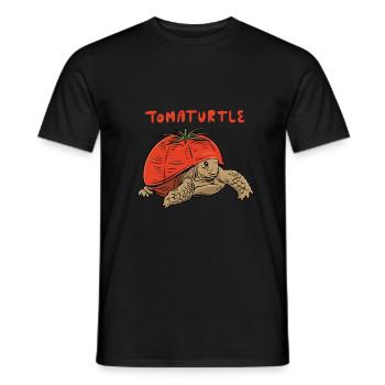 Pet food tomato vegetables "tomato turtle". - Men's T-Shirt - black - Front - AI Model Male 178 light (178cm)