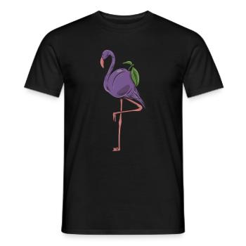 Tiernahrung Pflaumenfruit "plumingo" Flamingo - Männer T-Shirt - Schwarz - Vorne - AI Model Male 178 light (178cm)