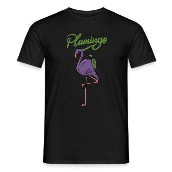 Tiernahrung Pflaumenfruit "plumingo" Flamingo - Männer T-Shirt - Schwarz - Vorne - AI Model Male 178 light (178cm)