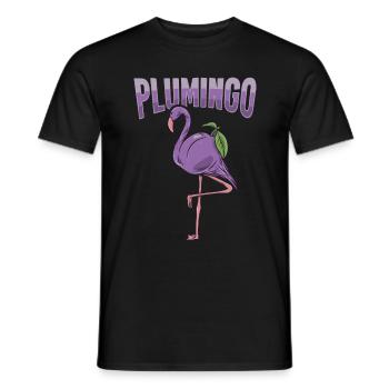 Tiernahrung Pflaumenfruit "plumingo" Flamingo - Männer T-Shirt - Schwarz - Vorne - AI Model Male 178 light (178cm)