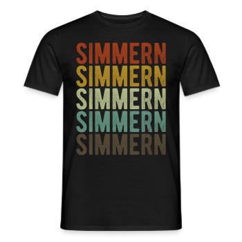 Simmern Stadt Retro Vintage - Männer T-Shirt - Schwarz - Vorne - AI Model Male 178 light (178cm)