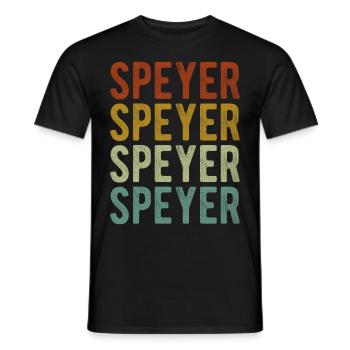 Speyer City Retro Vintage - T-shirt homme - noir - Devant - AI Model Male 178 light (178cm)