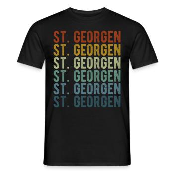 St. Georgen Stadt Retro Vintage - Männer T-Shirt - Schwarz - Vorne - AI Model Male 178 light (178cm)