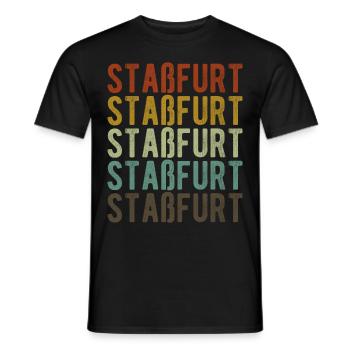 Staßfurt Stadt Retro Vintage - Männer T-Shirt - Schwarz - Vorne - AI Model Male 178 light (178cm)