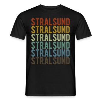 Stralsund City Retro Vintage - T-shirt homme - noir - Devant - AI Model Male 178 light (178cm)