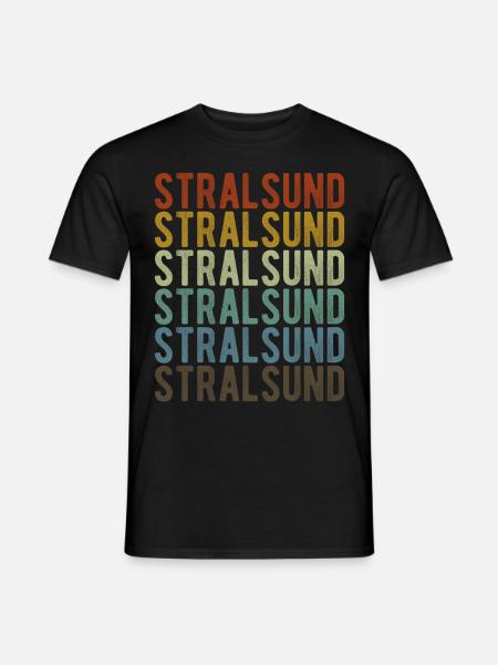 Stralsund Stadt Retro Vintage - Männer T-Shirt - Schwarz