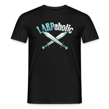 Larp Larpaholic RPG Role-playing Game Design for A - Men's T-Shirt - black - Front - AI Model Male 178 light (178cm)