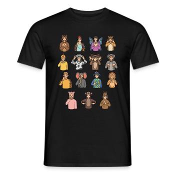 Animaux Asl Geste de la main Sourd Perte auditive - T-shirt homme - noir - Devant - AI Model Male 178 light (178cm)