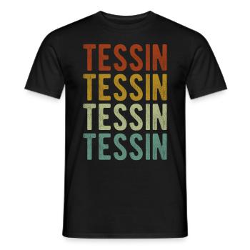 Ticino City Retro Vintage - Men's T-Shirt - black - Front - AI Model Male 178 light (178cm)