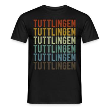 Tuttlingen City Retro Vintage - Men's T-Shirt - black - Front - AI Model Male 178 light (178cm)