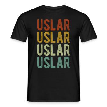 Uslar City Rétro Vintage - T-shirt homme - noir - Devant - AI Model Male 178 light (178cm)
