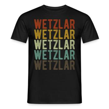 Wetzlar Stadt Retro Vintage - Männer T-Shirt - Schwarz - Vorne - AI Model Male 178 light (178cm)