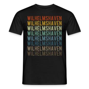 Wilhelmshaven City Rétro Vintage - T-shirt homme - noir - Devant - AI Model Male 178 light (178cm)